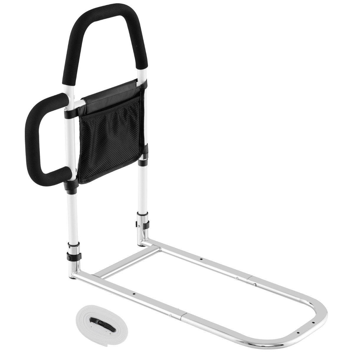 Adult bed rail fall protection with 2 handrails & bag & fastening strap up to 136 kg