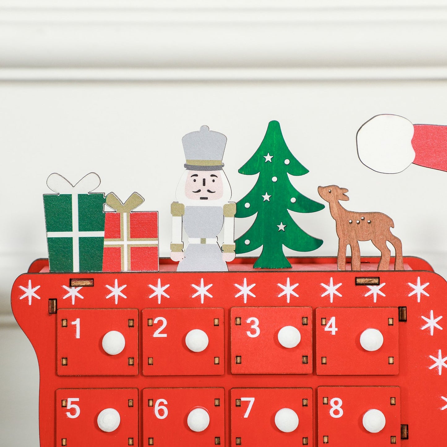 Advent Calendar DIY Kit - 24 boxes, MDF, Red