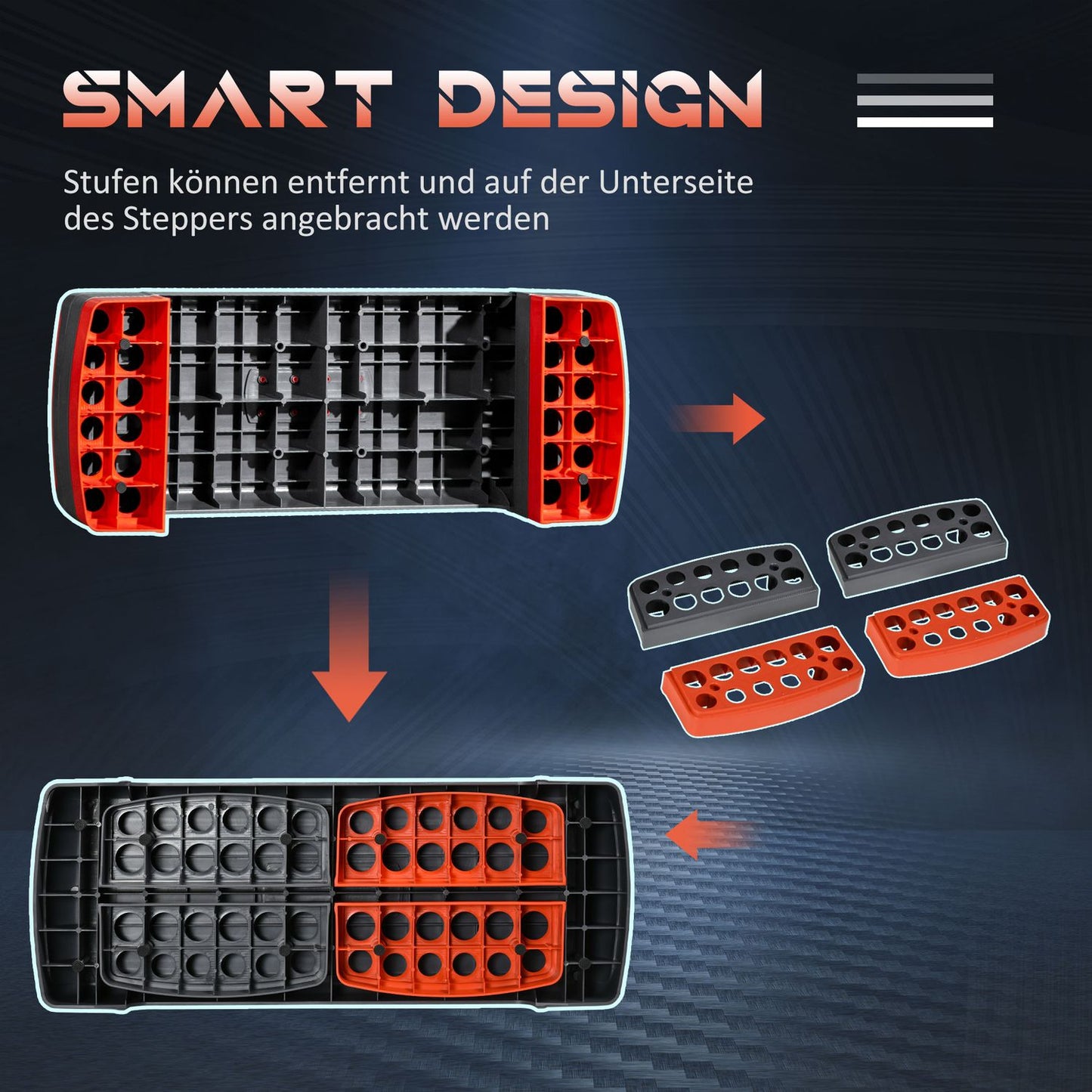 Height adjustable Aerobic Step Board, 3 levels, 150 Kg Max