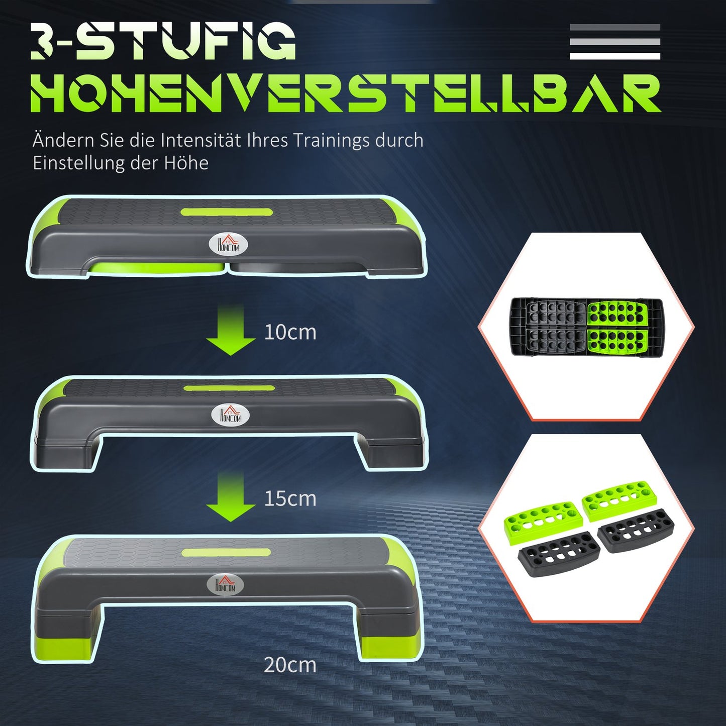 Height-adjustable Aerobic Stepper for effective training
