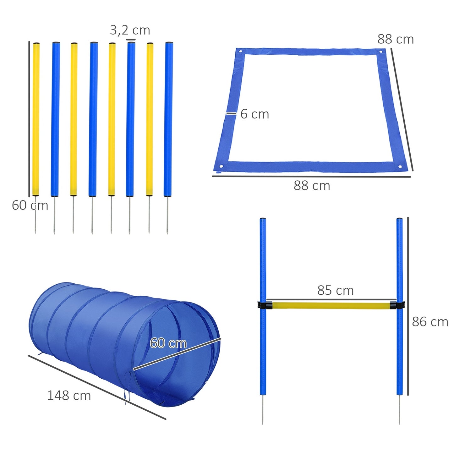 Dog Agility Training Set – Tunnel, Slalom, Hurdles