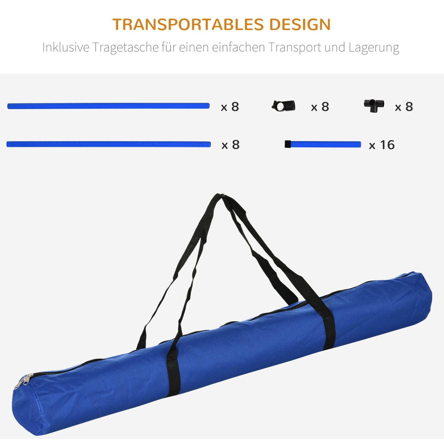 Dog Agility Training Set - 4 blue plastic fences