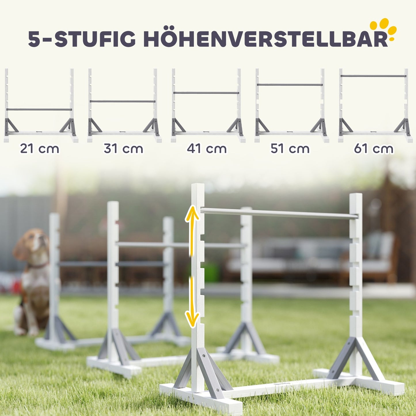 Dog Agility Set - 4-piece, height-adjustable fences