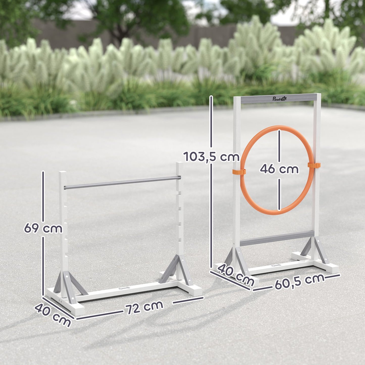 Dog Agility Set - 4-piece, height-adjustable fences