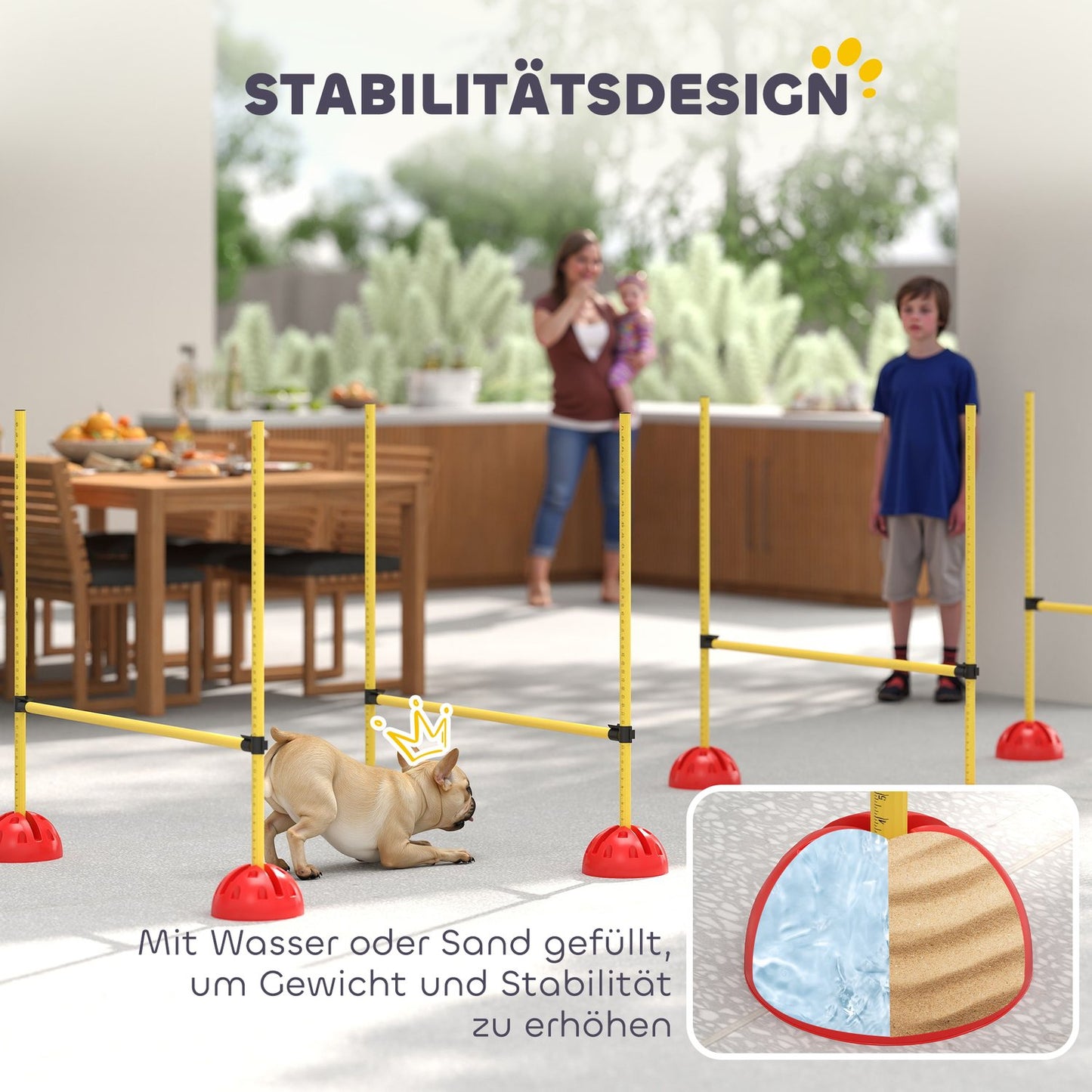 Dog Agility Equipment Set, 5-piece with adjustable obstacles