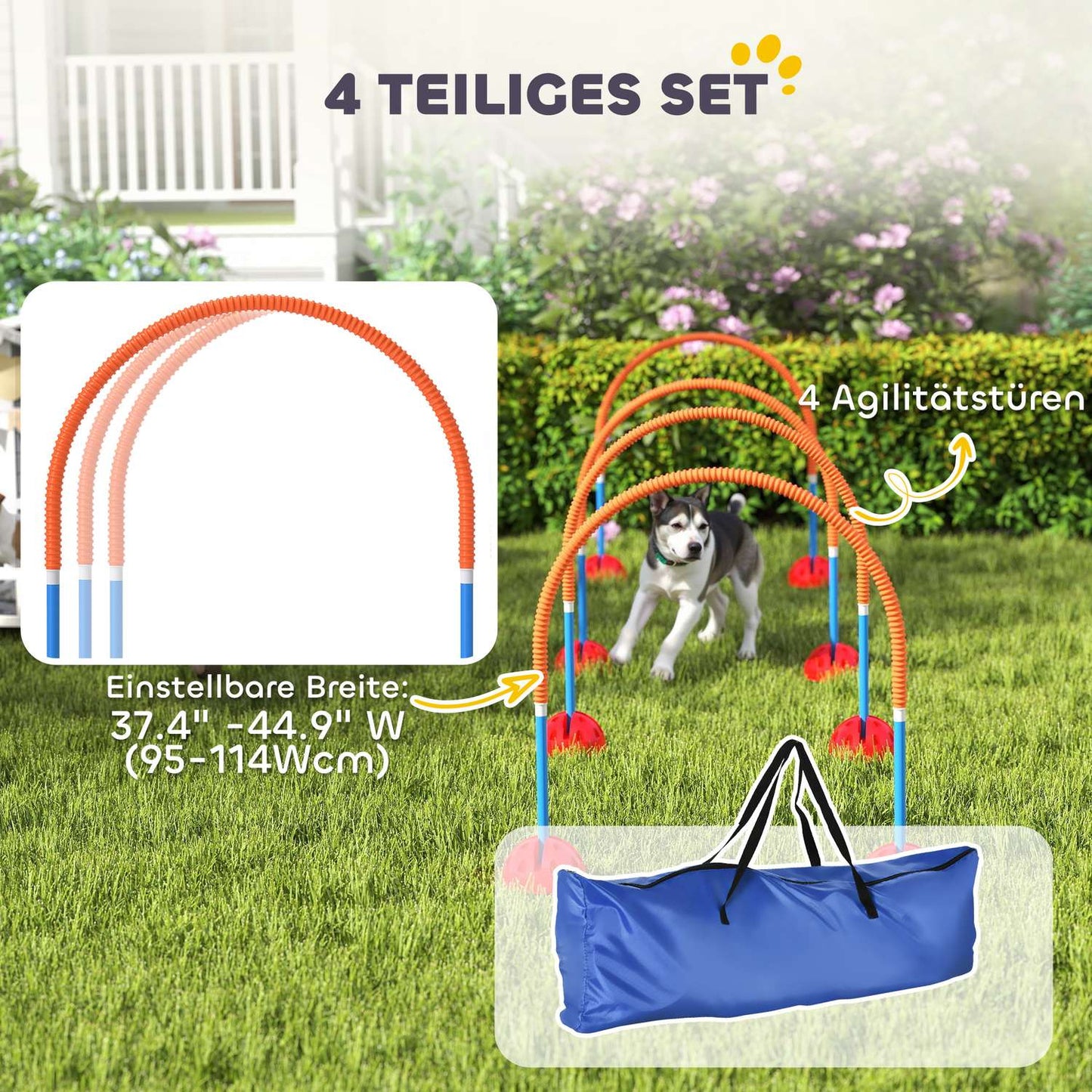 Dog Agility Set - 5-piece adjustable training kit