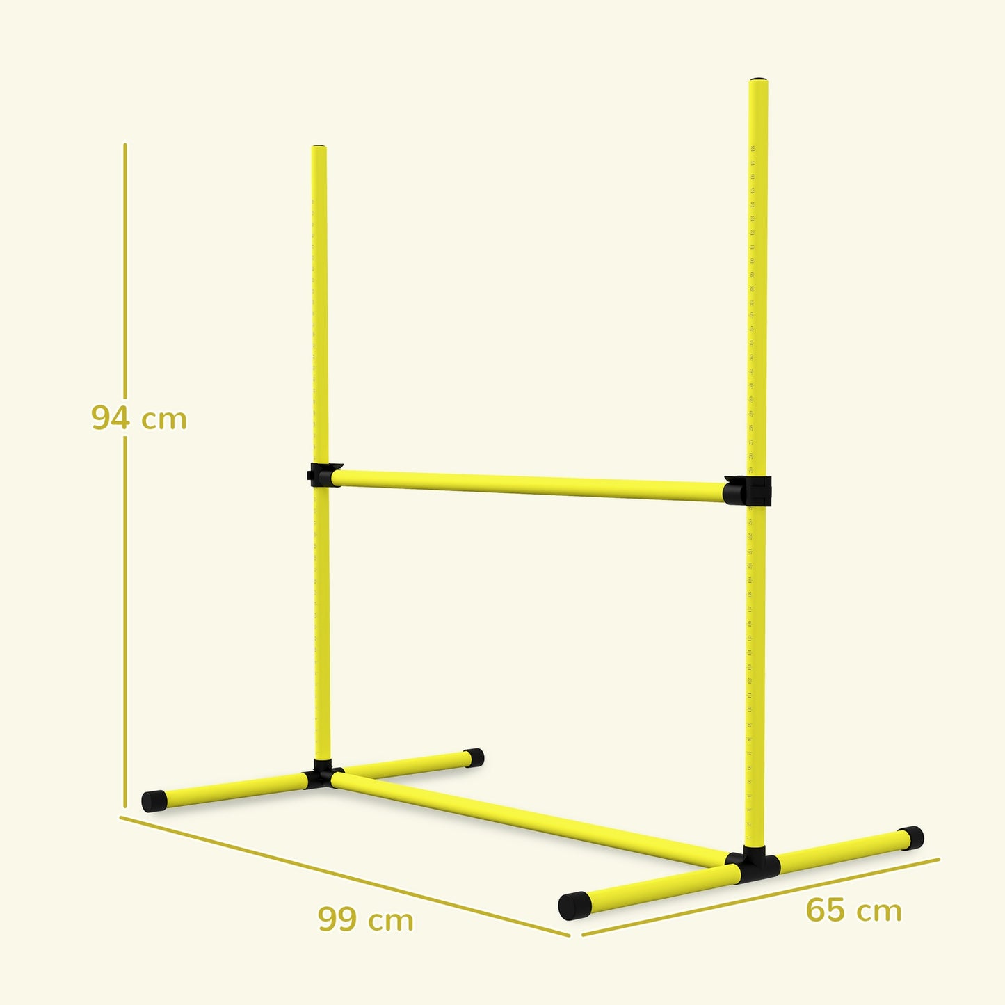 Dog training slalom set - 4 yellow plastic fences
