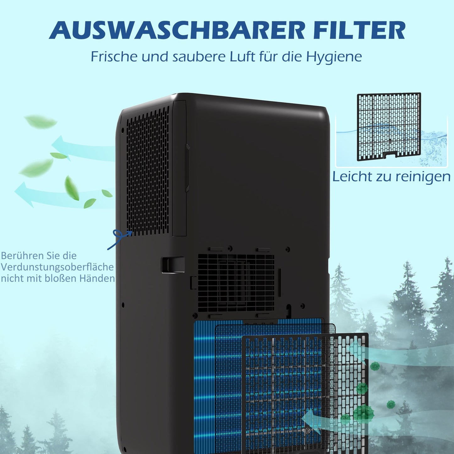 Portable Air Conditioner 9000 BTU - Dehumidifier and Fan