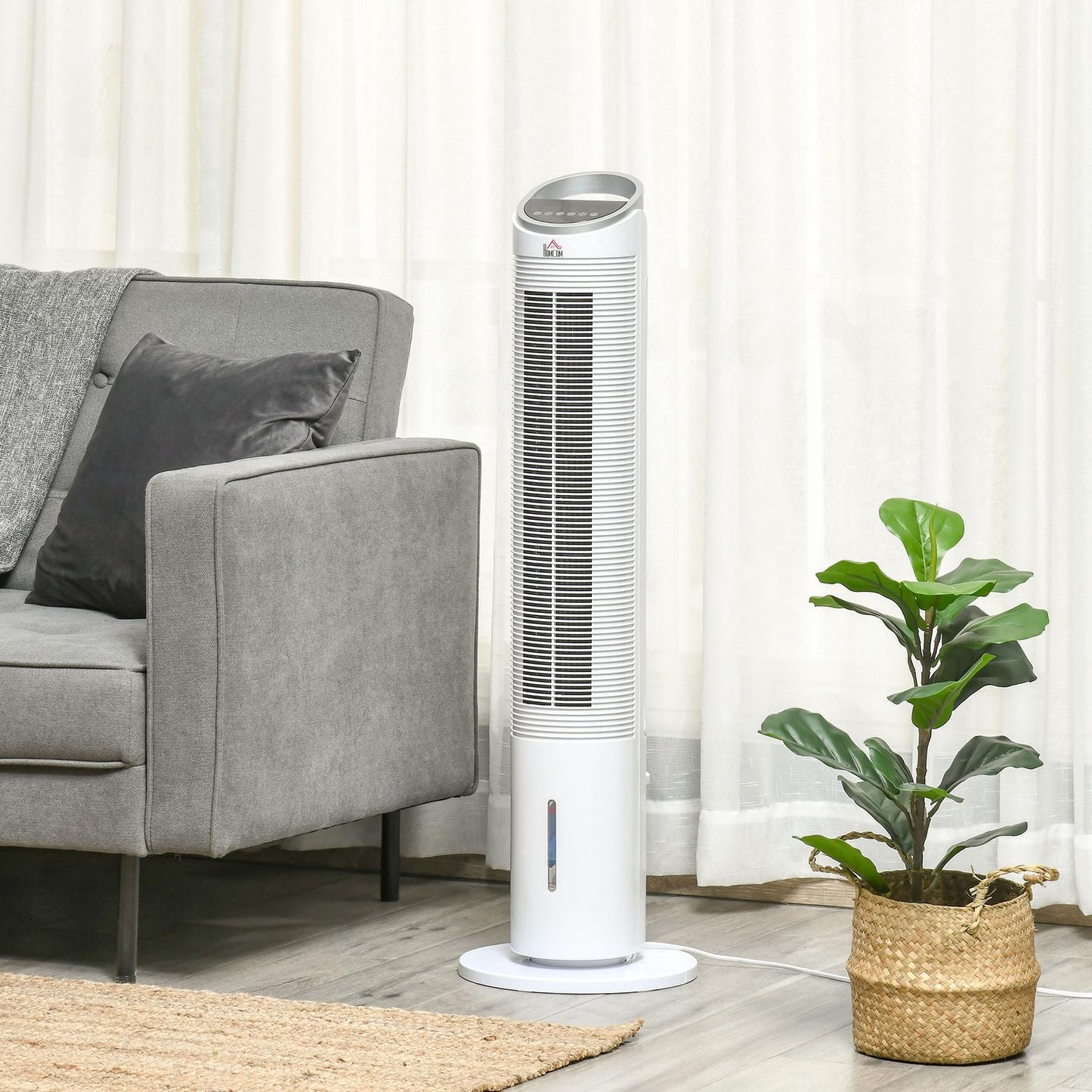 Air Cooler Tower Fan - Water cooling, remote control, timer, 60W
