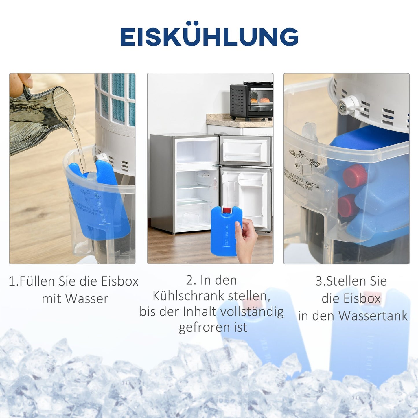 Air Cooler Tower Fan - Water cooling, remote control, timer, 60W