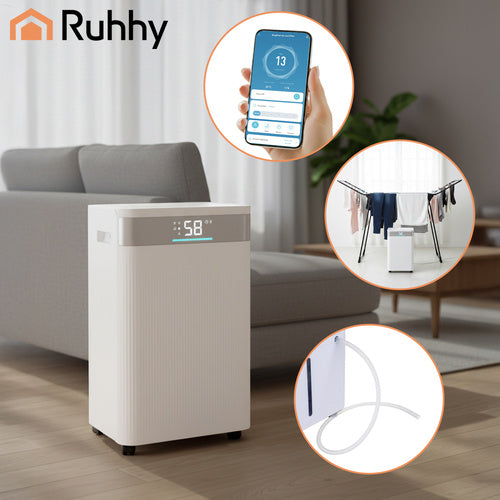 Air Dehumidifier 20L/Day, WiFi, 4.3L Tank, Timer