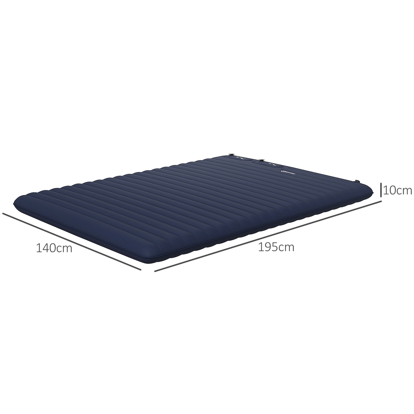 Foldable double air mattress with foot pump and carrying bag