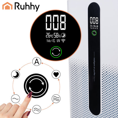 Air Purifier with HEPA H12, Ionization, WiFi Control