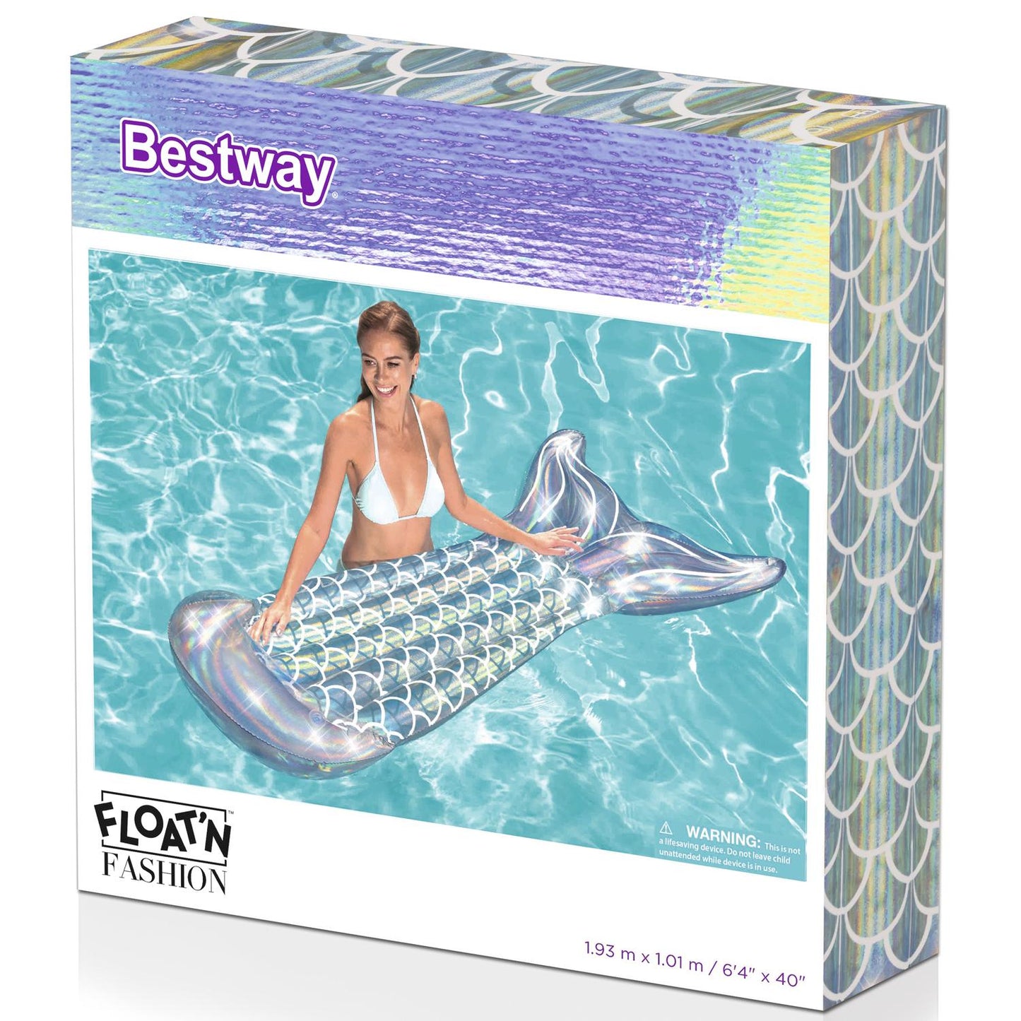 Air mattress 1.93m Rainbow iridescent