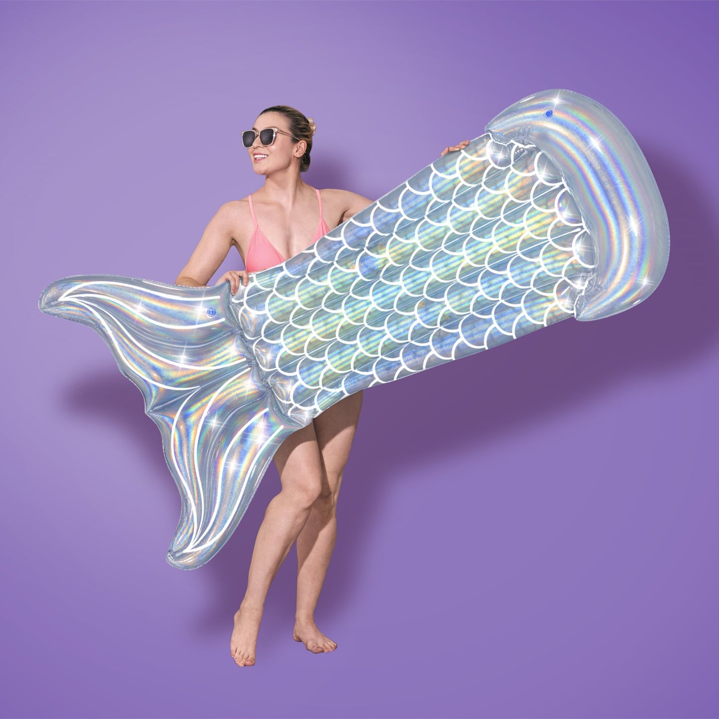 Air mattress 1.93m Rainbow iridescent