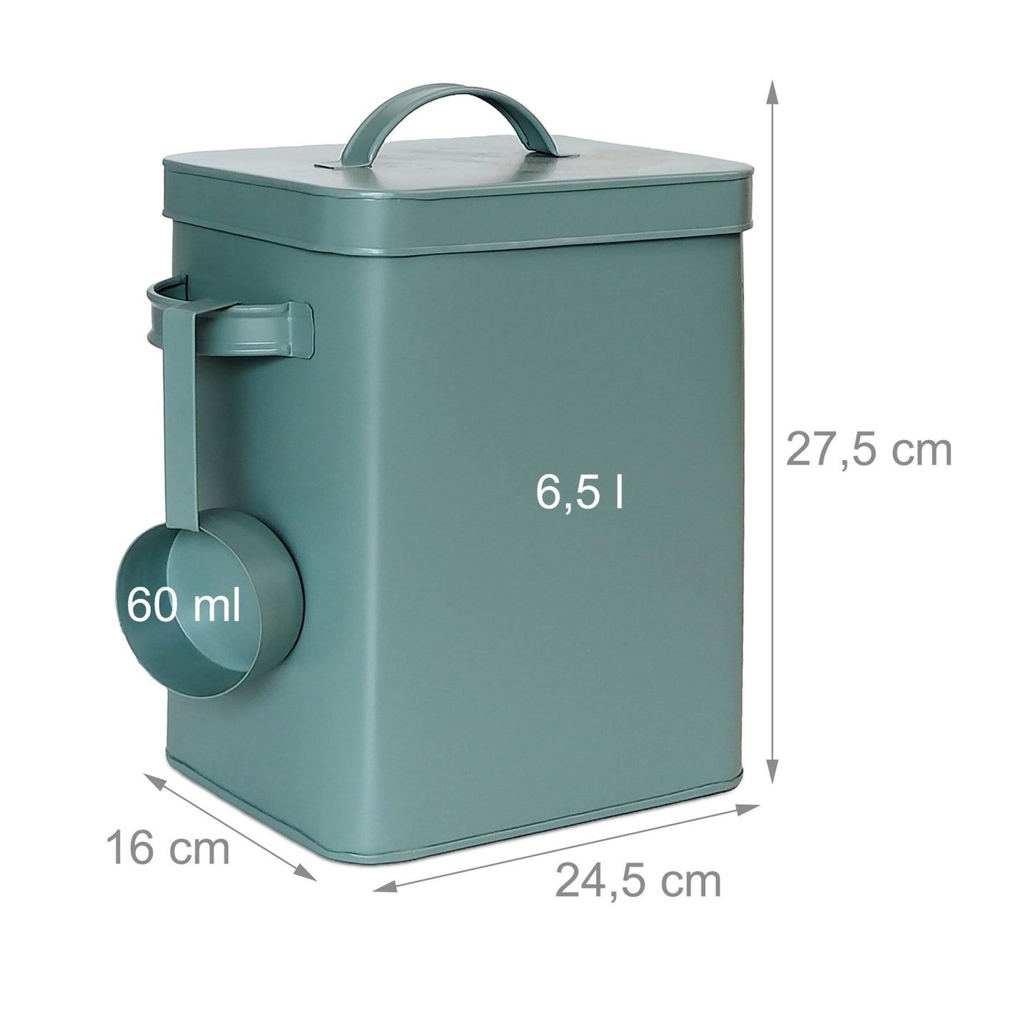 Airtight Metal Storage Tin with Scoop