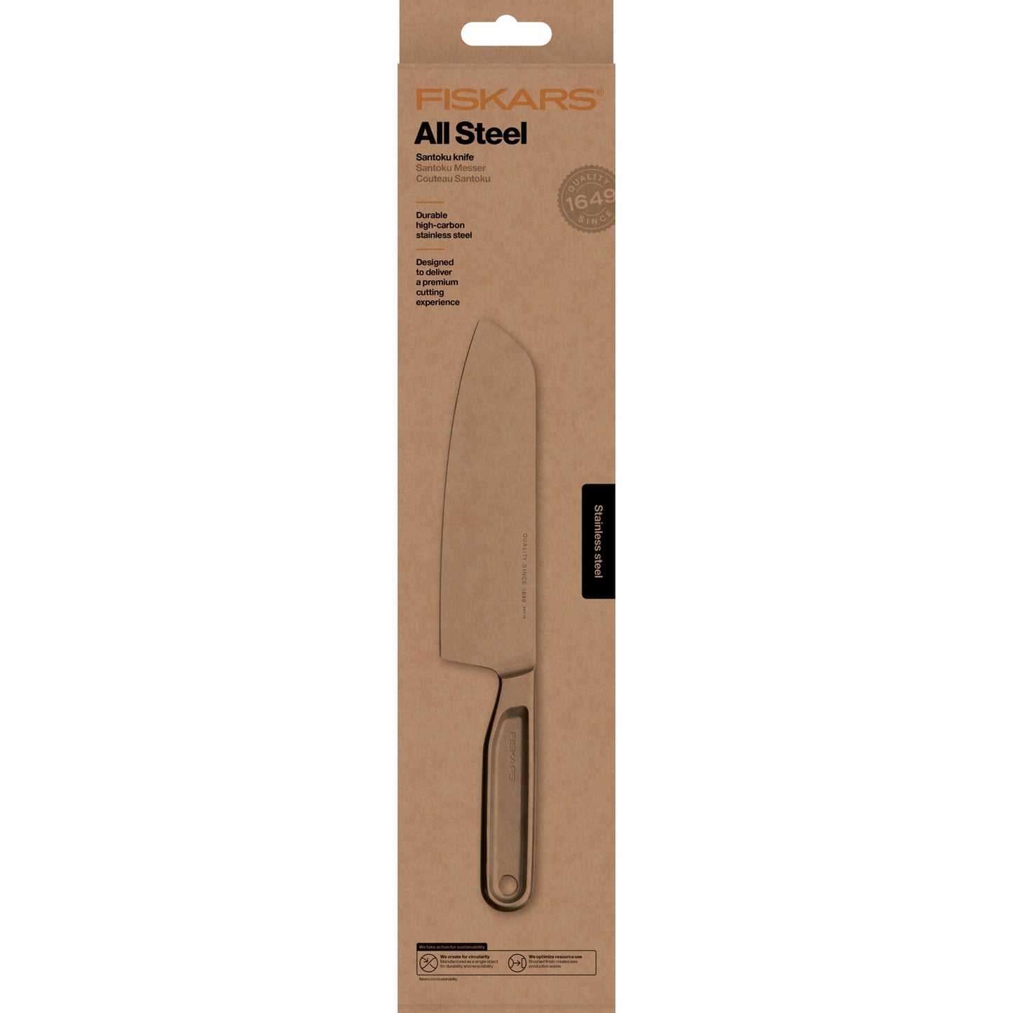 All Steel Santoku knife 17 cm