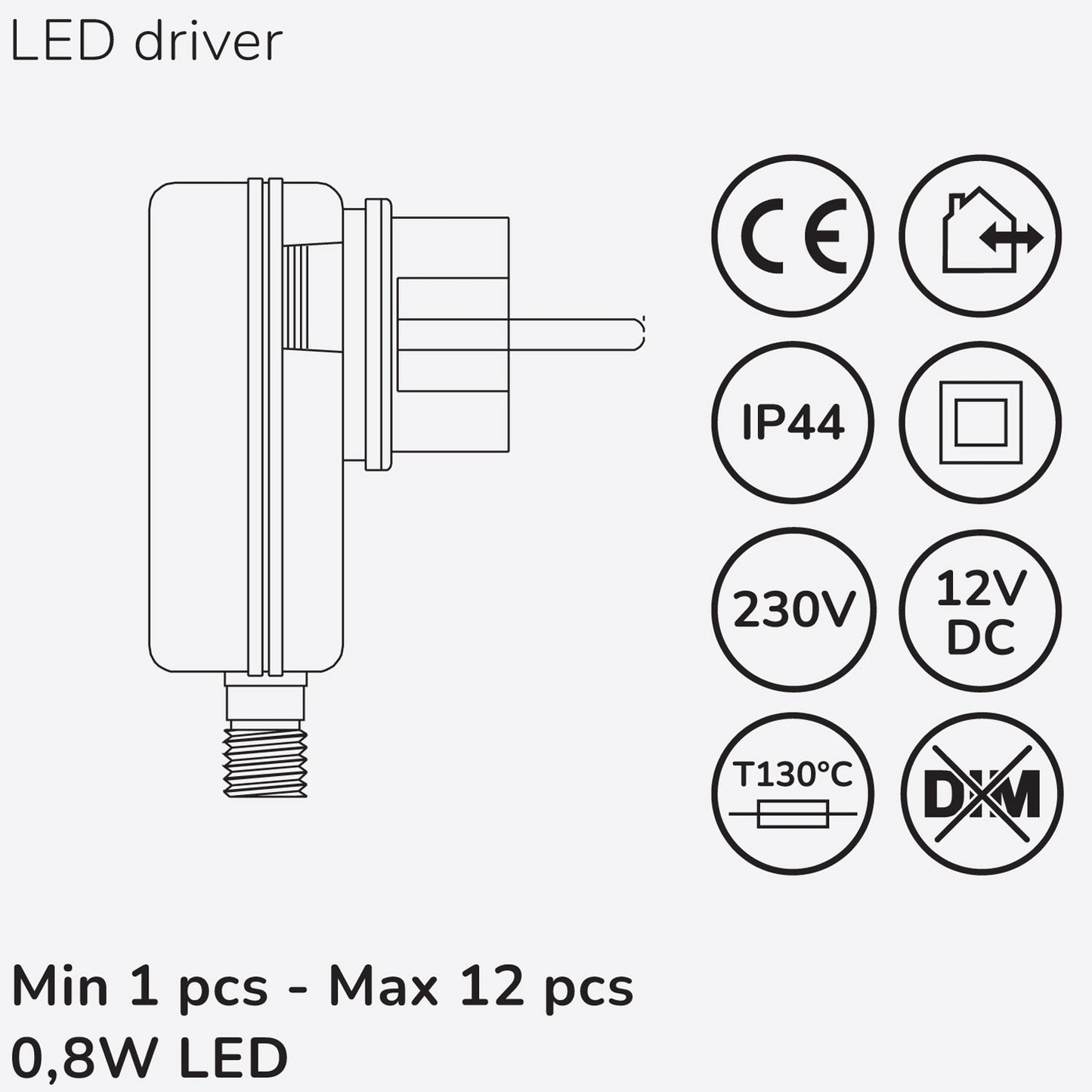 Allan Decklight kit 4-pack incl power adapter 12V 3000K 10lm IP67