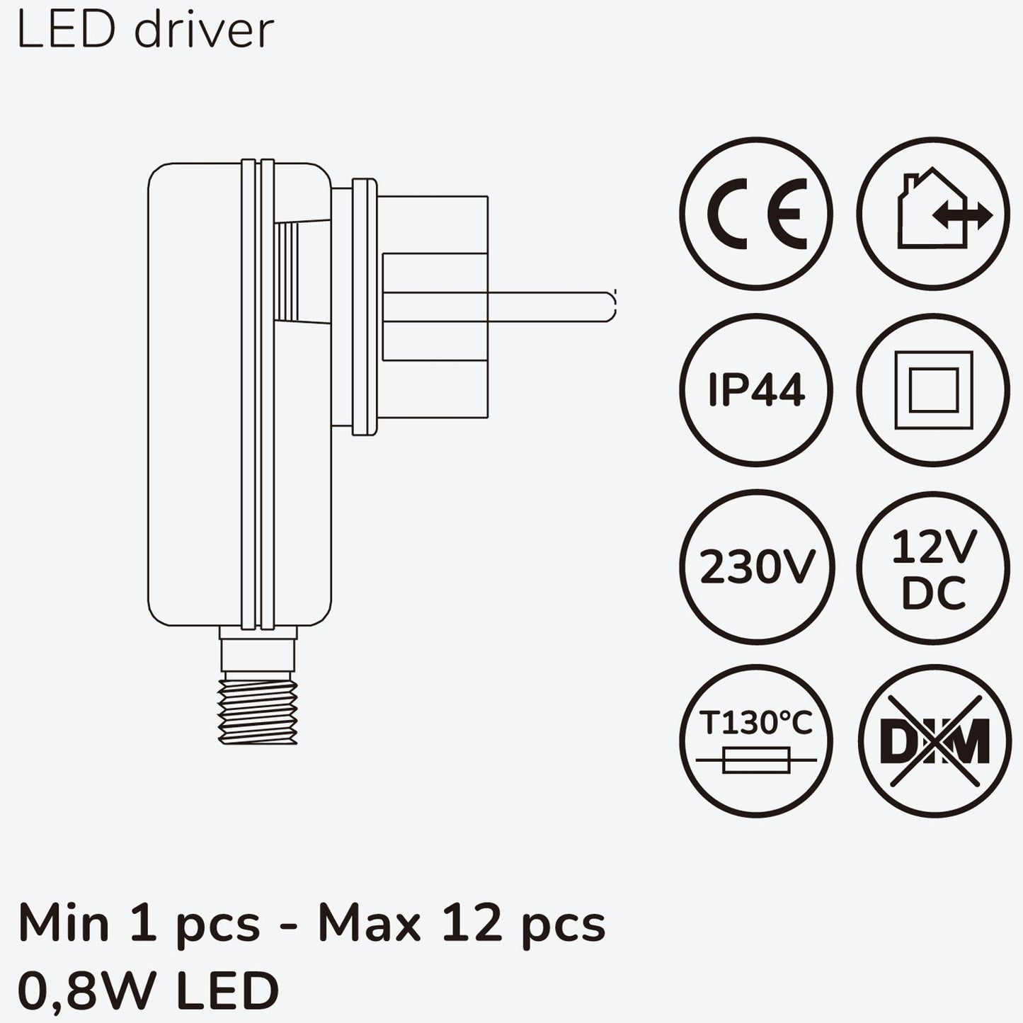 Allan Steplight kit 4-pack incl power adapter 12V 3000K 5lm IP67