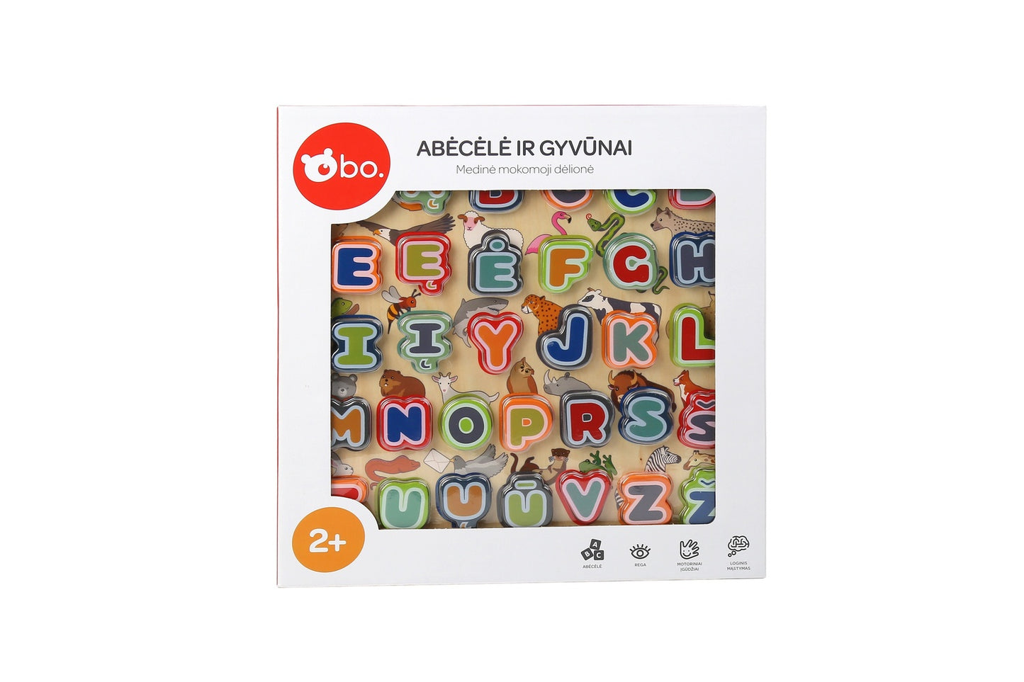 Alphabet and Animals Educational Wooden Puzzle in Lithuanian