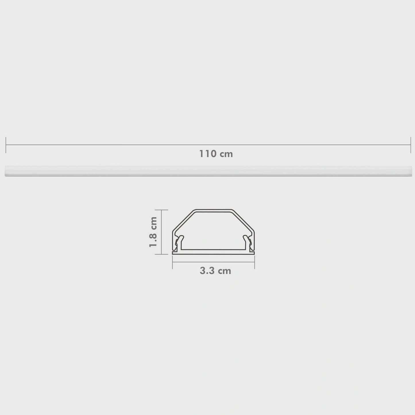 Aluminum Cable Channel, 110 cm, Wall Mountable