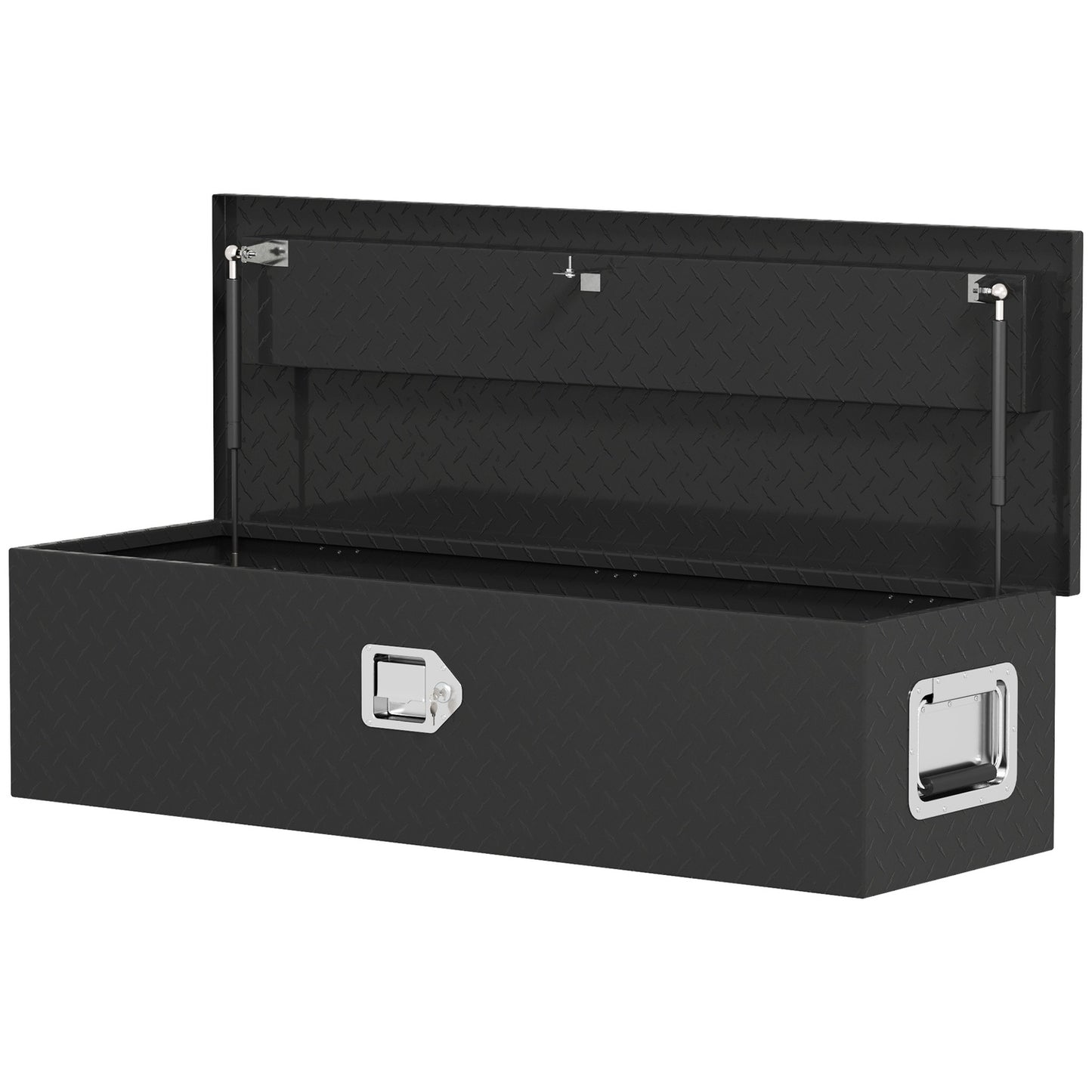 Black aluminum storage box - Lockable, 99 x 33 x 25.5 cm