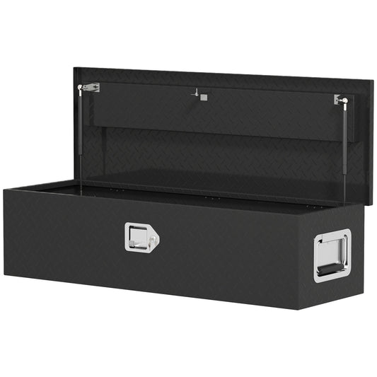 Black aluminum storage box - Lockable, 99 x 33 x 25.5 cm