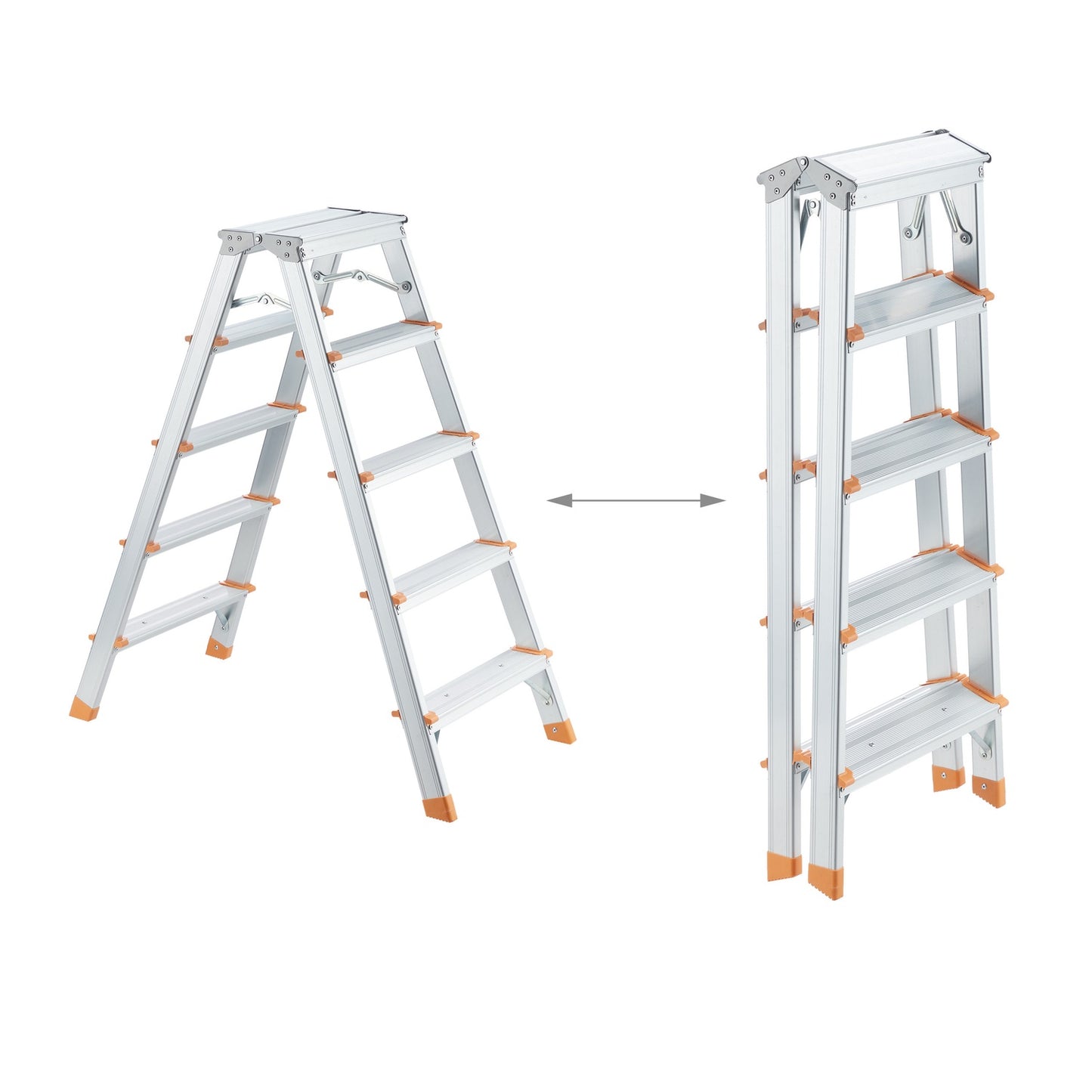 Aluminum double-sided stepladder