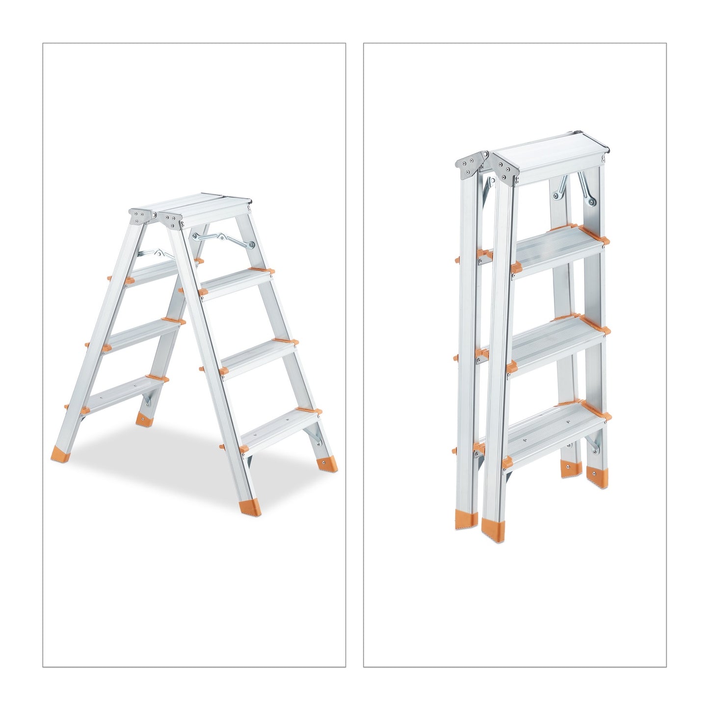 Aluminum double-sided stepladder