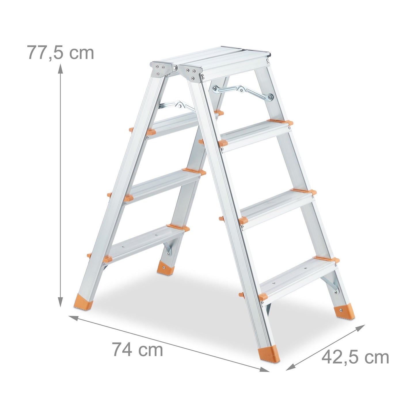 Aluminum double-sided stepladder