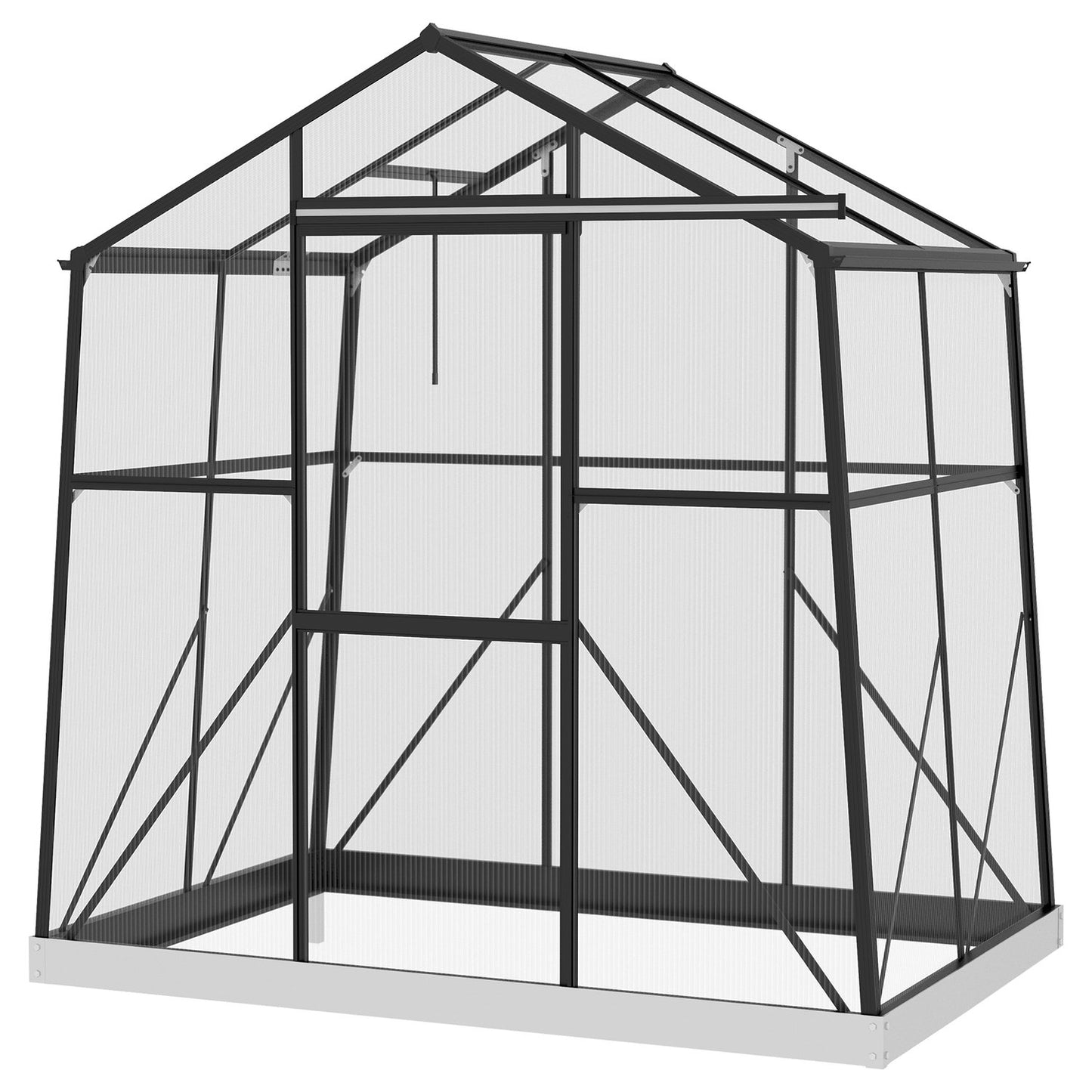 Aluminum greenhouse with window and sliding door, 2.51 m²