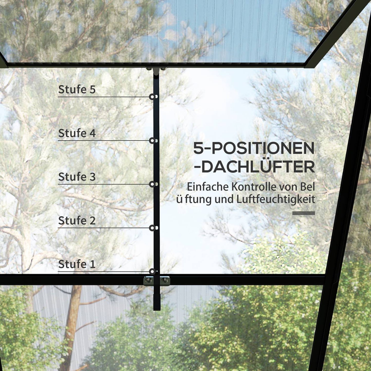 Aluminum greenhouse with window and sliding door, 2.51 m²
