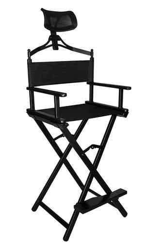 Aluminum makeup chair with headrest