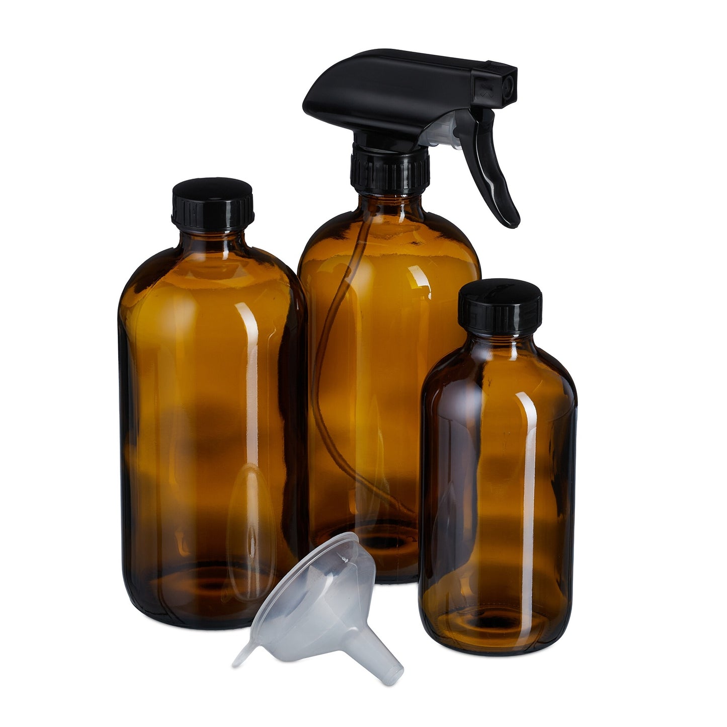 Amber Glass Spray Bottles, Set of 4, UV Protection