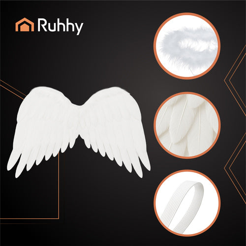 Angel Wings Costume Set with Halo, 50 x 35 cm