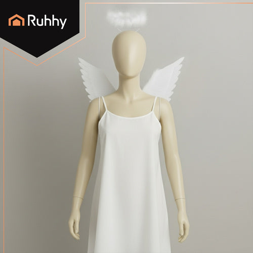 Angel Wings Costume Set with Halo – 70 x 45 cm, White