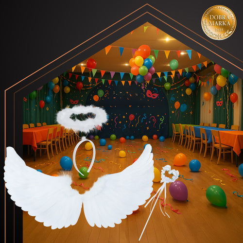 Angel Wings Costume Set with Halo and Wand