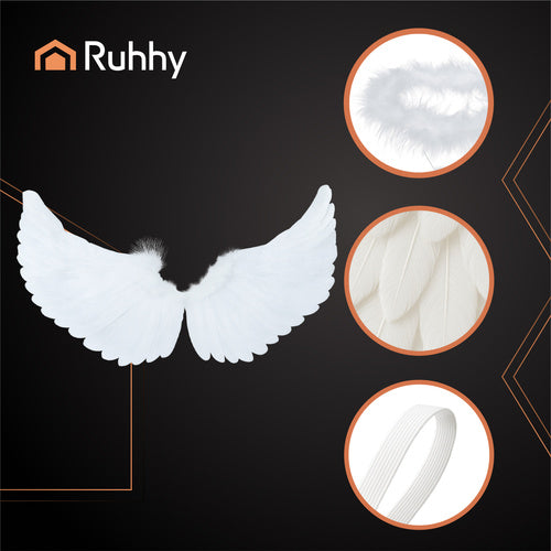 Angel Wings Costume Set with Halo and Wand