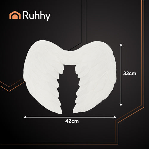 Angel Wings with Halo Set, 45x35 cm, White