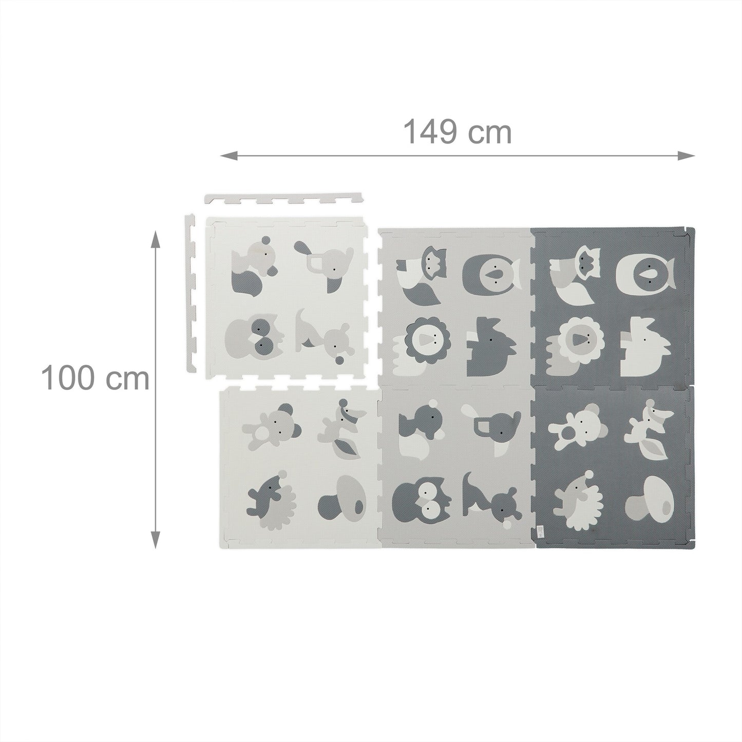 Animal Puzzle Mat – Foam, 6 Mats, 12 Edges