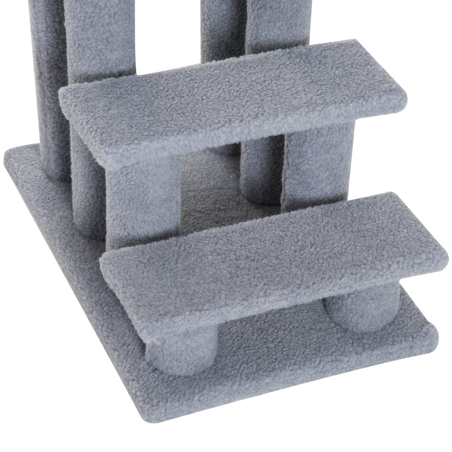 Pet stairs for cats and dogs, 4 steps, gray, 63.5x43x60 cm