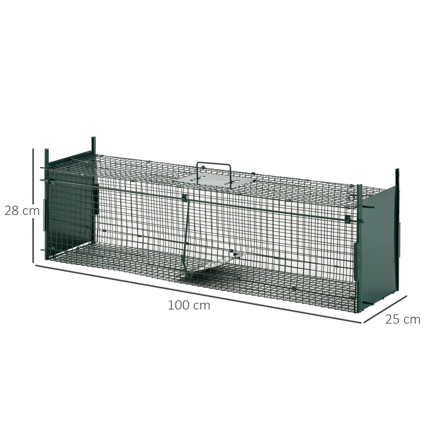 Animal trap in metal for rabbits and cats, double entrances