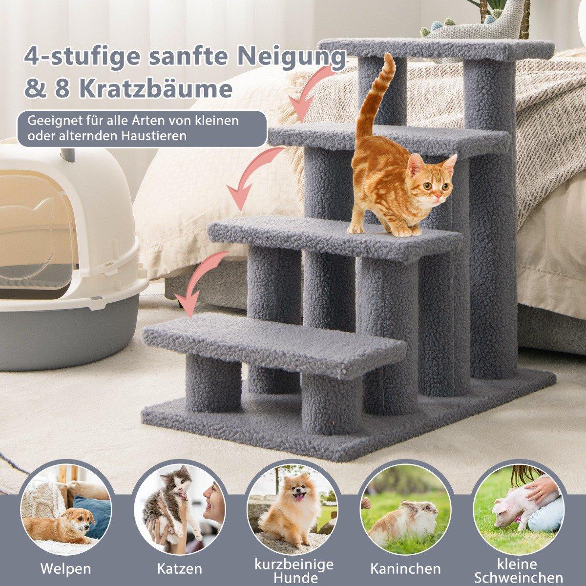 Animal stairs climbing tree cat stairs for cats up to 25 kg 61 x 41 x 60 cm gray