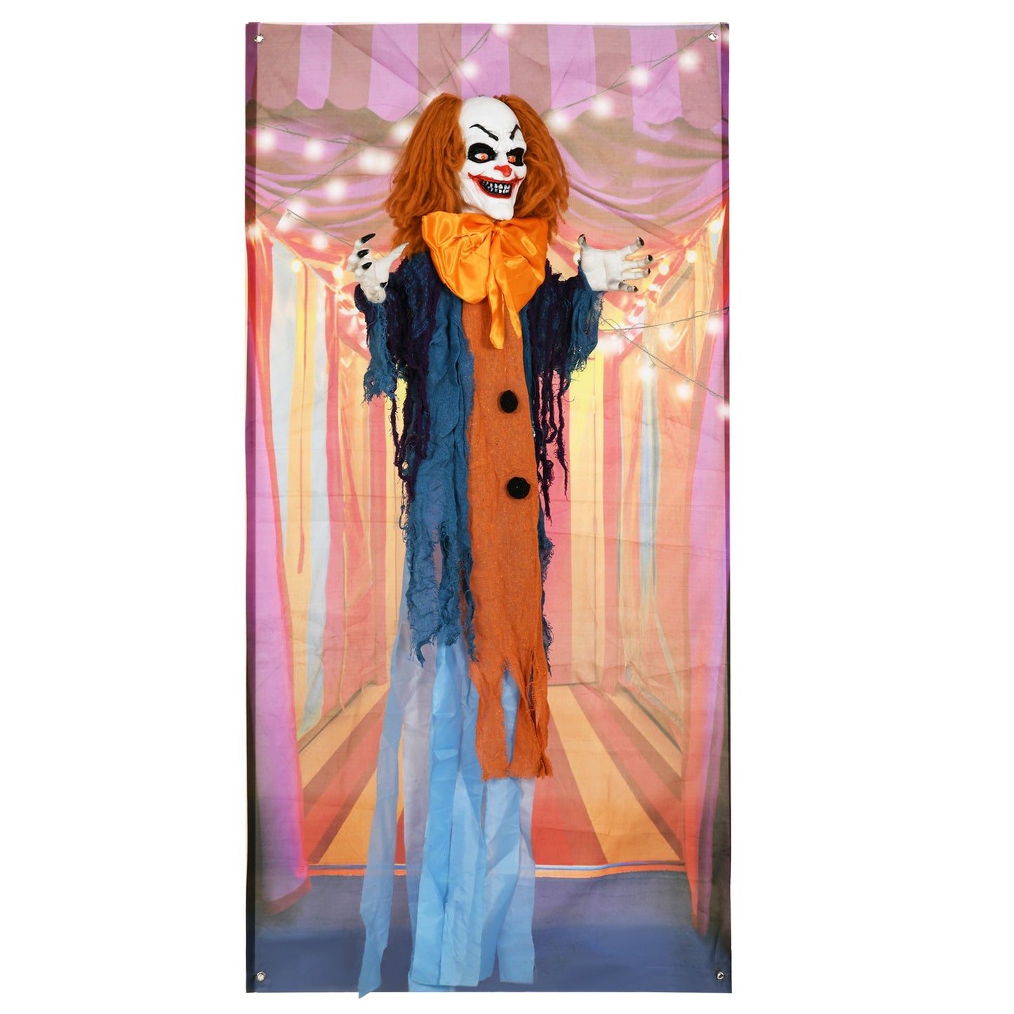 Animated Halloween Clown Decoration with Red Eyes, Sound