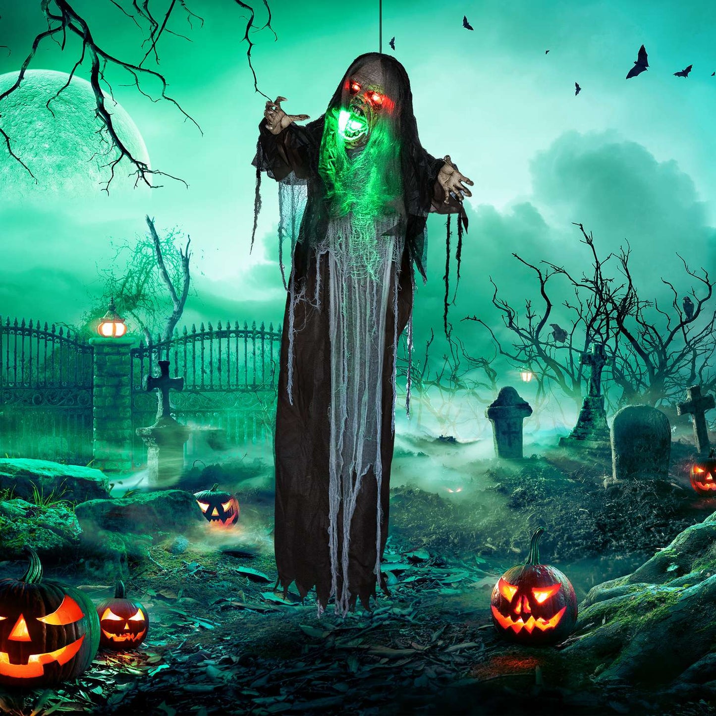 Animated Halloween Decoration with Lights and Sound, 183 cm