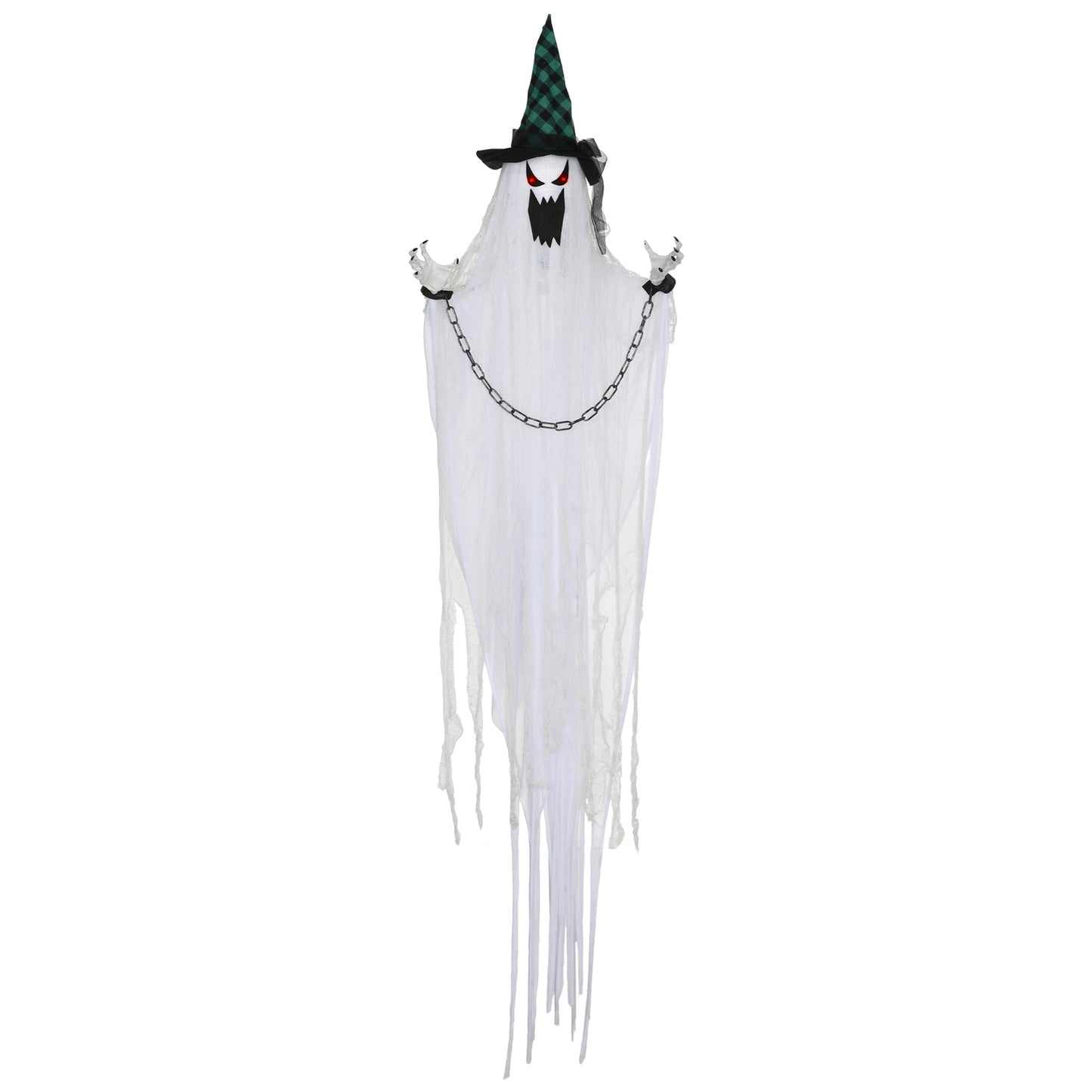 Animated Halloween Prop – Shaking Ghost with Red Eyes
