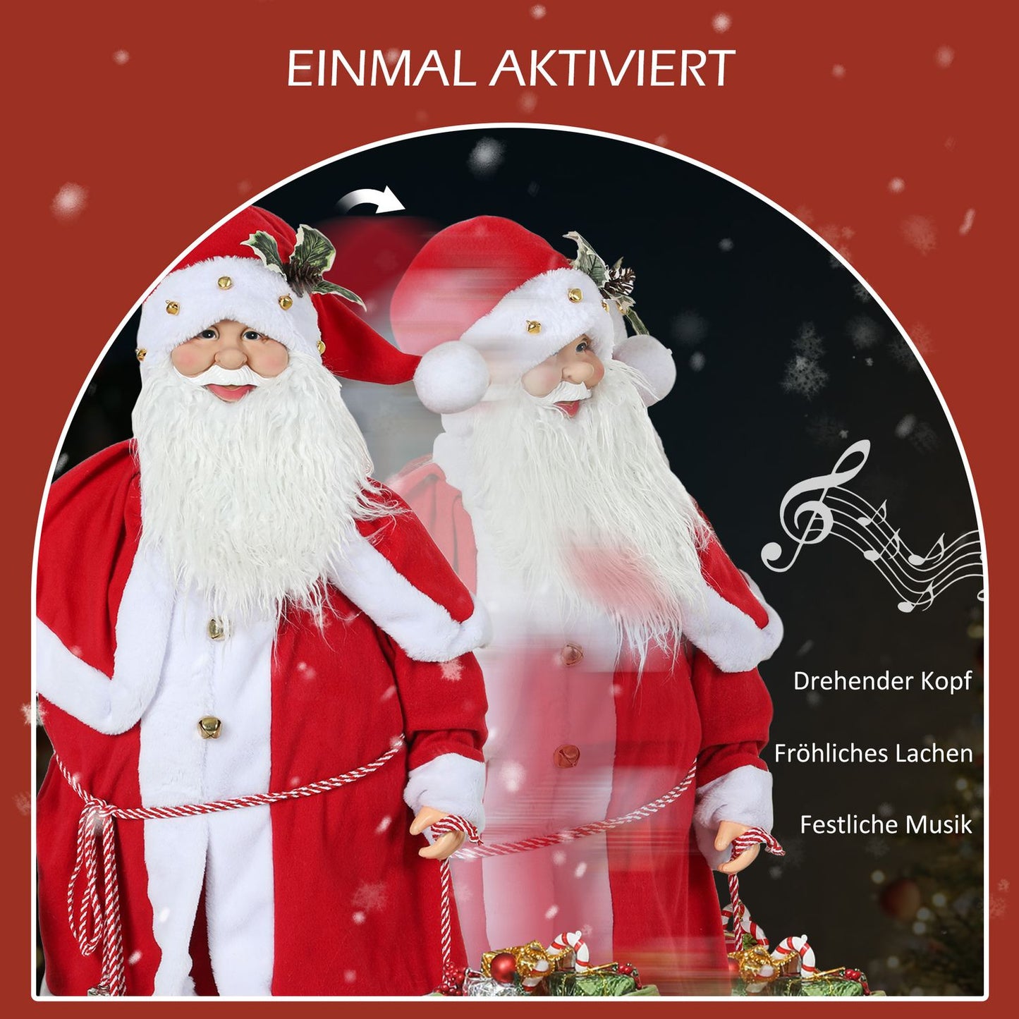 Animated Santa Claus with Music and Motion, Indoor Use