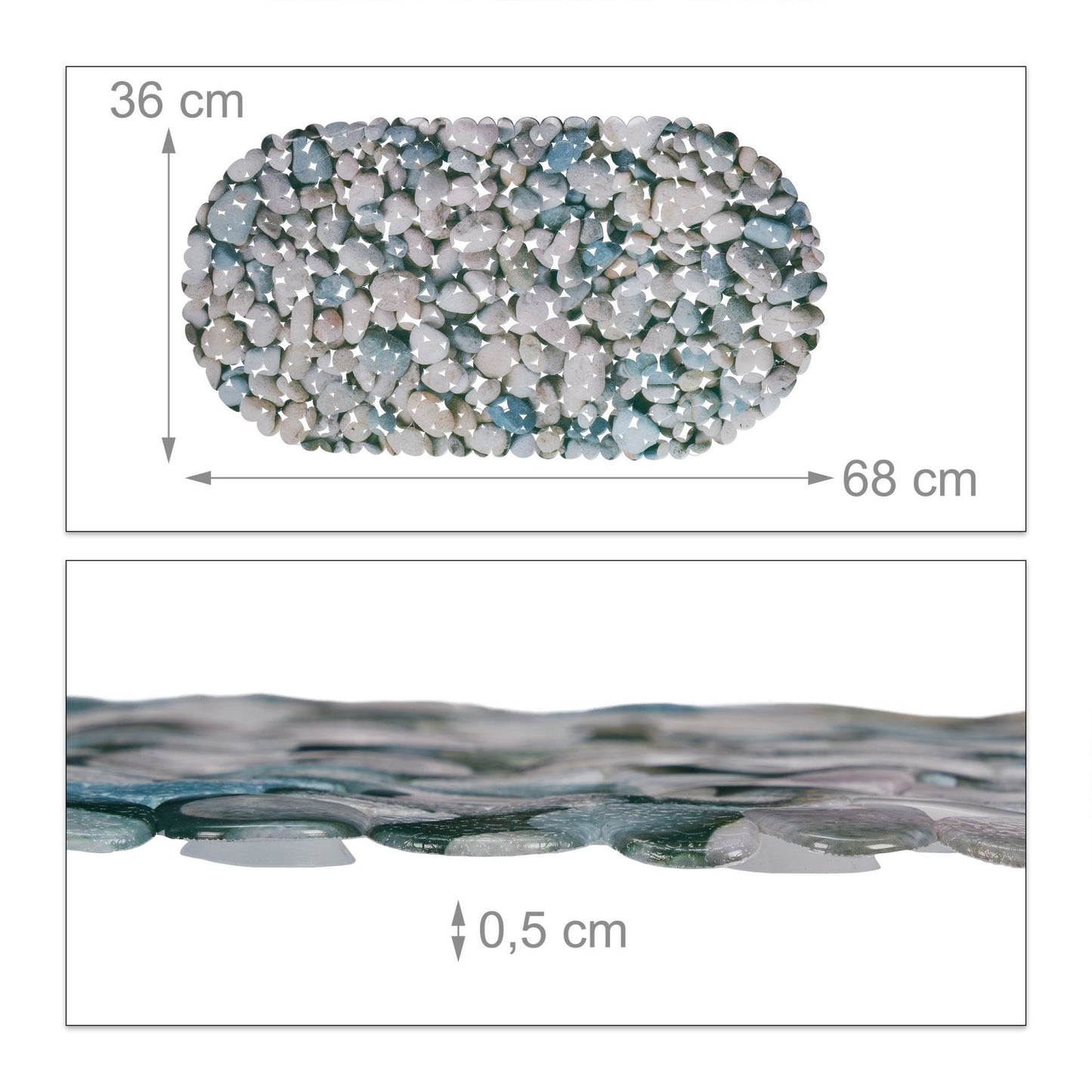 Anti-Slip Bath Mat Stone Design