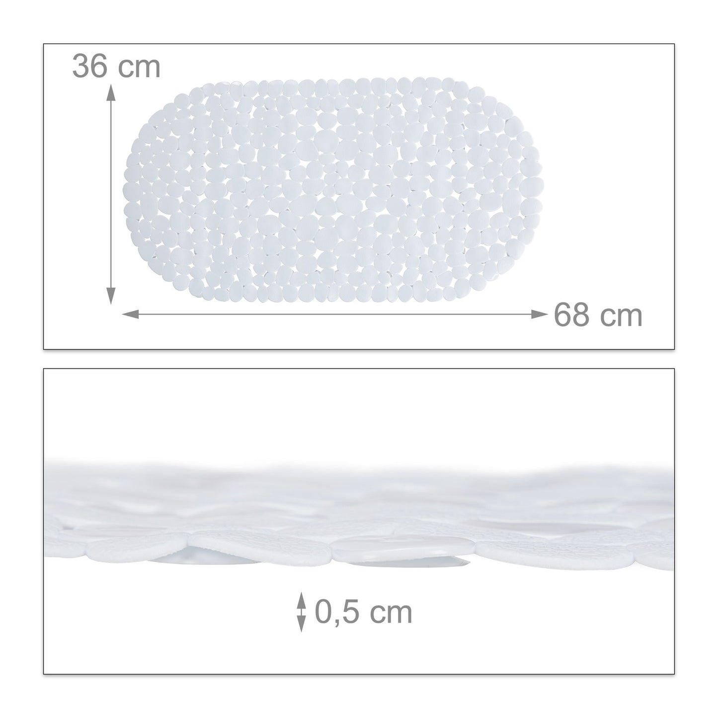 Anti-Slip Bath Mat Stone Design