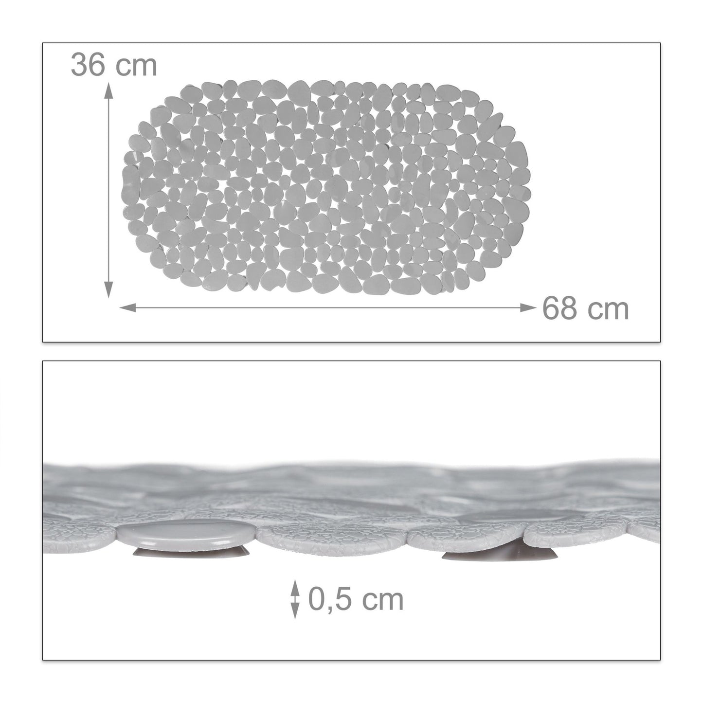 Anti-Slip Bath Mat Stone Design